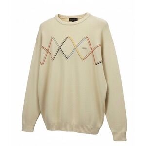 ENYCE CLOTHING CO Mens Cream Geometric Knit Sweater Size 5X